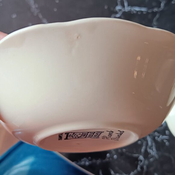 Rare Vintage Set of 3 Grindley Creampetal Hand Painted Fruit Dessert Bowls MCM - Picture 7 of 7